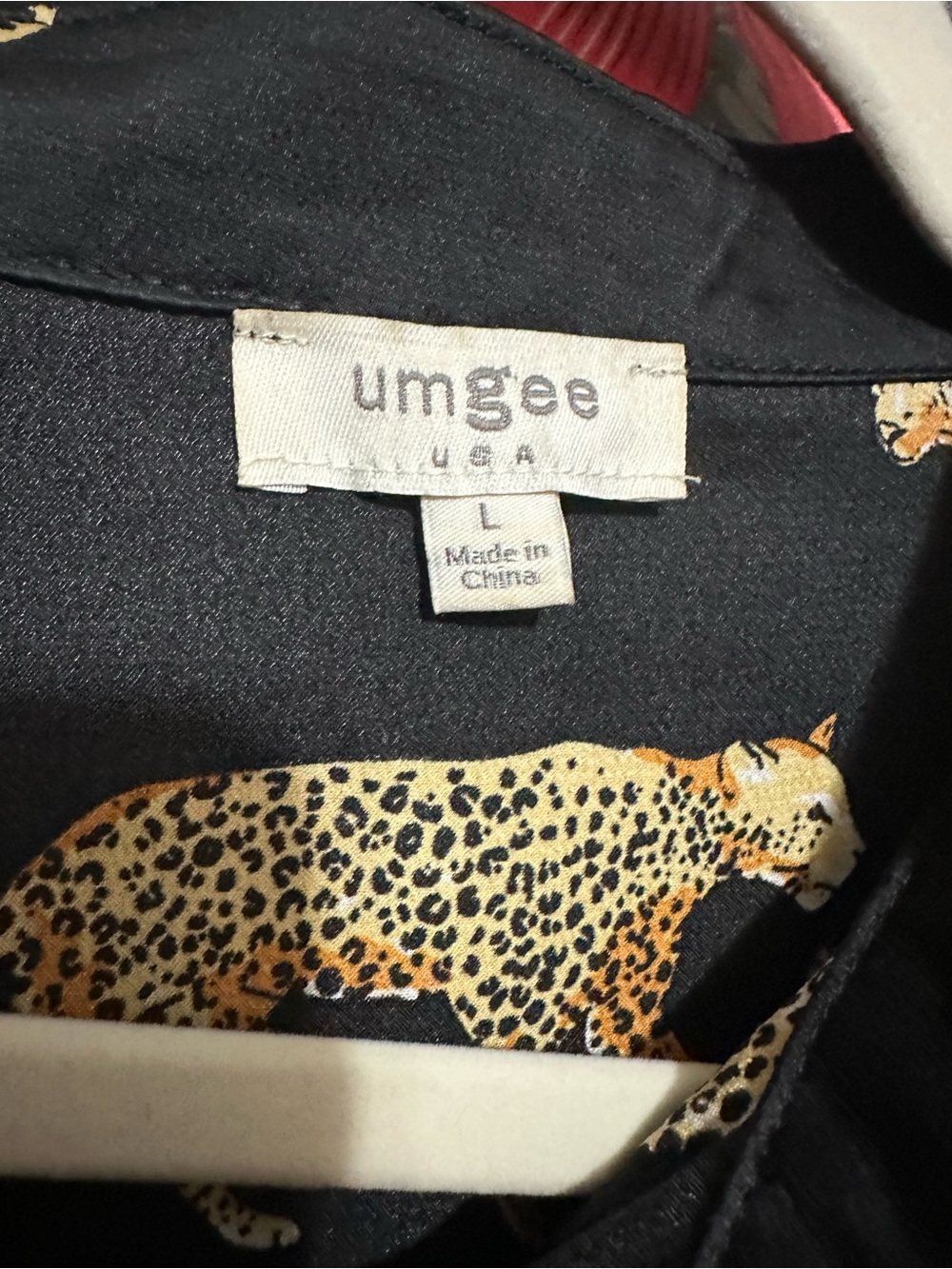 Umgee Black Shirt Dress with  Leopard Print Size L - Picture 4 of 9